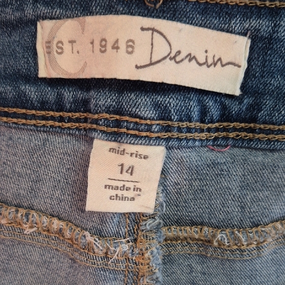 Est. 1948 Denim Blue Distressed Cropped Jeans Womens Size 14 - Picture 8 of 12